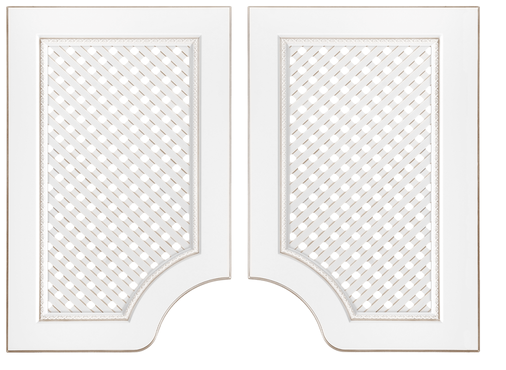 Дверь фигурная - витрина с плетенкой